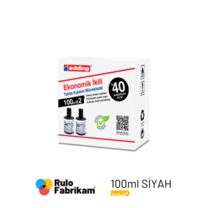 Edding Tahta Kalemi Mürekkebi 100Ml 2Li Kutu Siyah