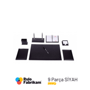 Gürmat Suni Deri Sümen Takımı 9 Parça Kalemli