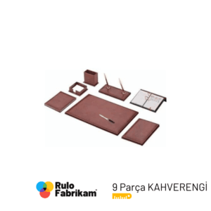 Gürmat Suni Deri Sümen Takımı Düğmeli 9 Parça Çift Kalemli