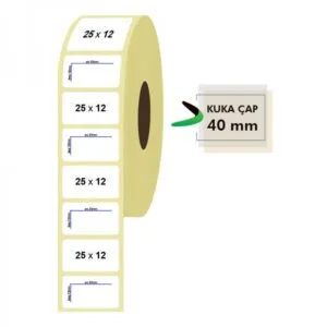 25mm x 12mm Kuşe Etiket