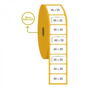 40mm x 20mm Kuşe Etiket