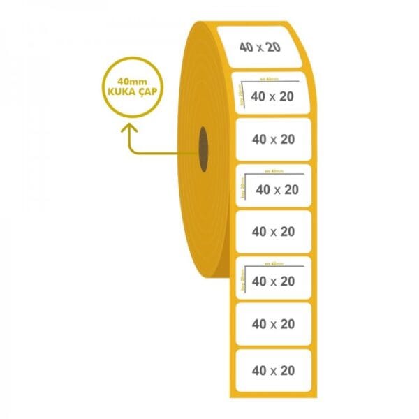 40mm x 20mm Kuşe Etiket