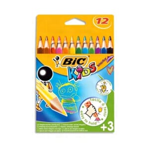 Bic Evolutıon Üçgen Jumbo Kuru Boya Kalemi 12 Renk