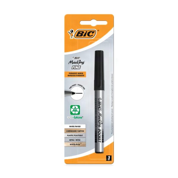 Bic Permanent Marker Pocket 1'li Blister Siyah Tekli
