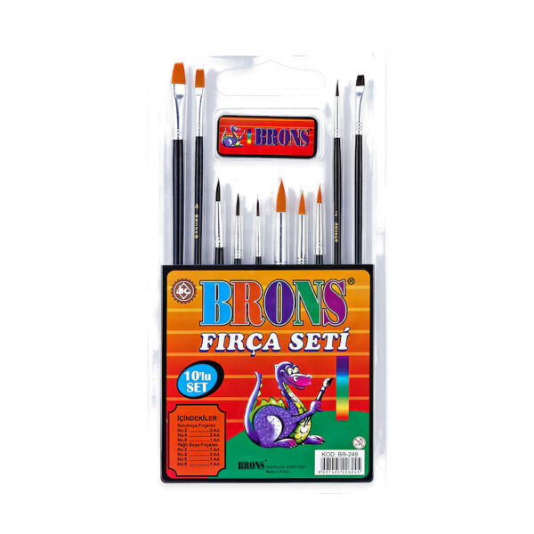 Brons Fırça Sulu Boya Set 10'lu