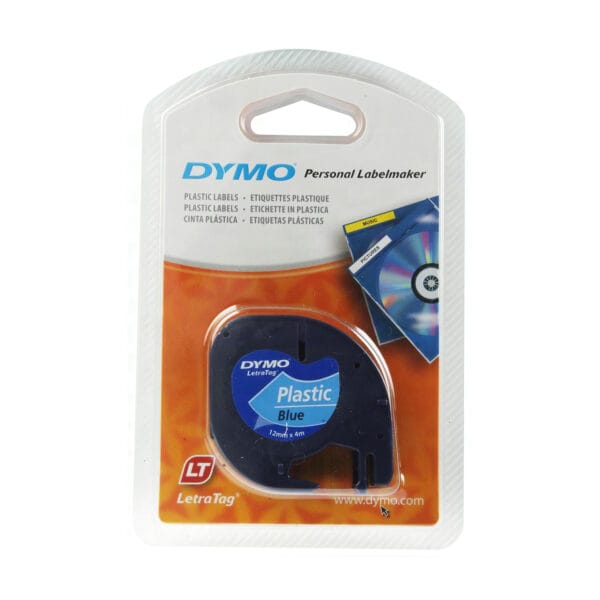 Dymo Letratag Şerit Plastik 12 mm x 4 mt Mavi