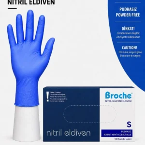 Broche Pudrasız Kobalt Mavi Nitril Eldiven S Beden 20'li Paket